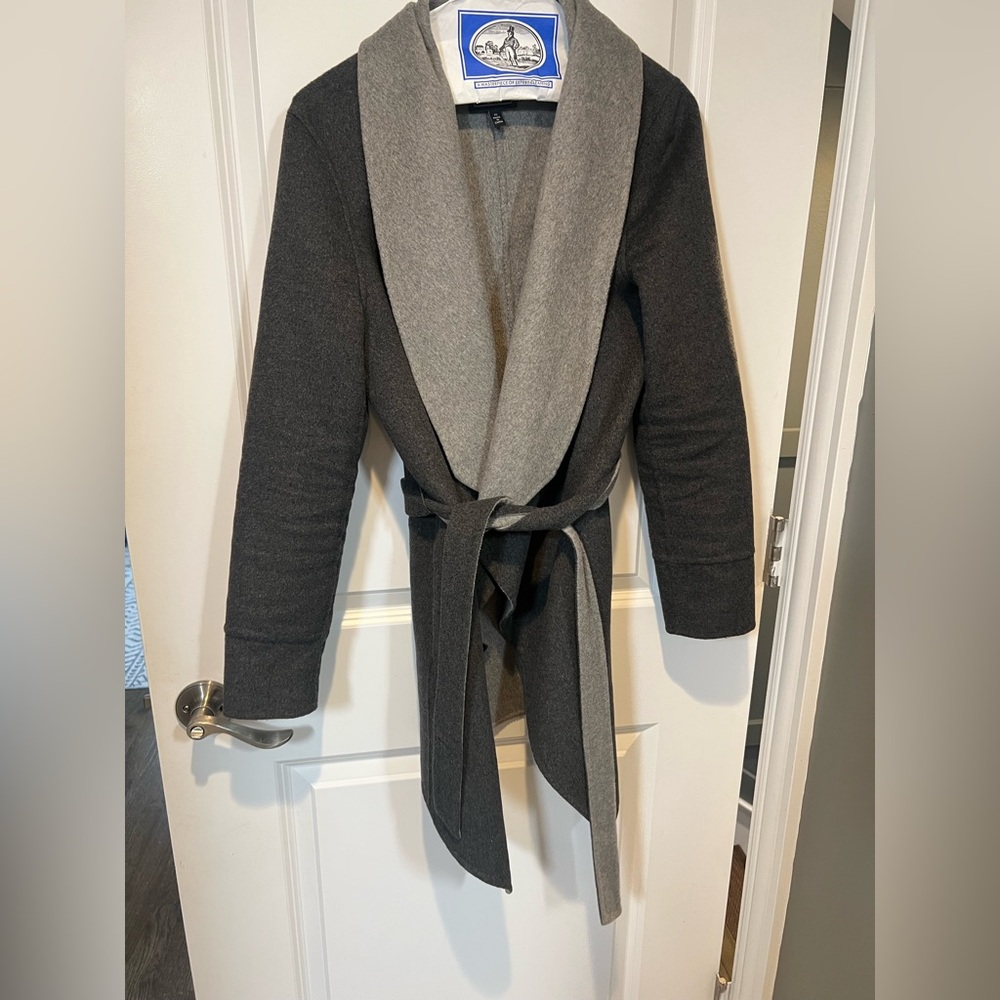 Saks Fifth Avenue Black Label Gray and Black Coat